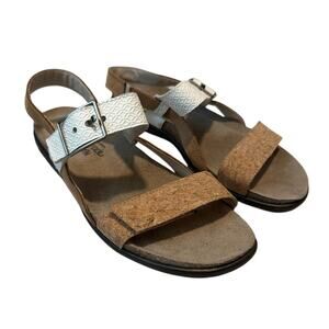 Naot Norah Cork & White Leather Sandals - Size EU 38 / US 7 - Great Condition